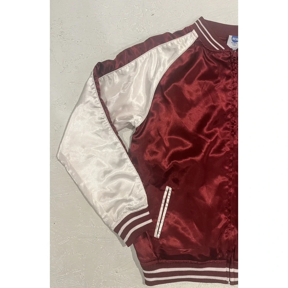 Vtg‎ Arkansas Razorbacks NCAA Knights Apparel Satin Jacket Sz M College Bomber